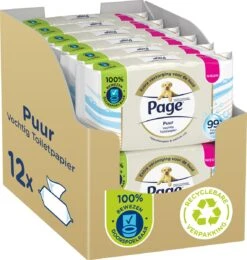 Page Puur Vochtig Toiletpapier - Extra Duurzaam Vochtig Wc Papier - 12 X 38 Stuks - Voordeelverpakking -Dagelijkse Benodigdheden Verkoop 1140x1200 1