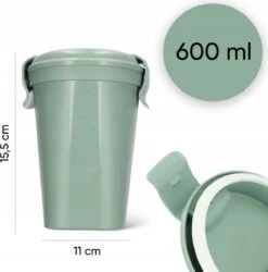 Curver Lunch & Go Beker - Magnetronbestendig - Lunchbeker – Muesli Beker - Soepbeker - Yoghurt Beker To Go – LunchBox - KoffieBeker - Salade Lunchbox - 0,6l – Groen -Dagelijkse Benodigdheden Verkoop 1186x1200