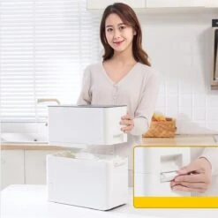 Merkloos TDR-Japans Rijst/Granen Container/Dispenser/ Opbergdoos - 6KG Inhoud - Wit -Dagelijkse Benodigdheden Verkoop 1198x1200 5