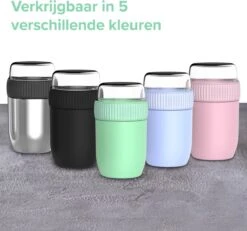 Coninx Thermos Lunchbox - Muesli Beker To Go - Isoleer Lunchpot - Yoghurtbeker To Go - Mueslibeker 840ml (600ml+240ml) - RVS -Dagelijkse Benodigdheden Verkoop 1200x1123 1