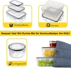KE&1 Vershoudbakjes - Meal Prep Bakjes - Lunchbox - Diepvriesbakjes - Plastic Bakjes - Keuken - Keukenkast - Bakken -Dagelijkse Benodigdheden Verkoop 1200x1153 2