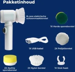 B-care Magic Brush - Elektrische Multifunctionele Schoonmaakborstel - 7 Opzetstukken - Wasborstel - Poetsmachine - Schrobborstel - Handborstel - Werkborstel - Schrobber - Boorborstel - Reinigingsborstel -Dagelijkse Benodigdheden Verkoop 1200x1155
