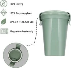 Curver Lunch & Go Beker - Magnetronbestendig - Lunchbeker – Muesli Beker - Soepbeker - Yoghurt Beker To Go – LunchBox - KoffieBeker - Salade Lunchbox - 0,6l – Groen -Dagelijkse Benodigdheden Verkoop 1200x1157