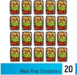 Meal Prep Bakjes - 20 Stuks - 1 Compartiment - Lunchbox - Diepvriesbakjes - Vershoudbakjes - Plastic Bakjes Met Deksel - Magnetron Bakjes Met Deksel - Meal Prep - Vershouddoos - 1L - BPA Vrij - Fitcrafters -Dagelijkse Benodigdheden Verkoop 1200x1171 1