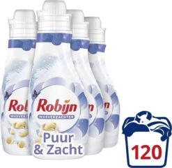 Robijn Puur & Zacht Wasverzachter - 4 X 30 Wasbeurten - Voordeelverpakking -Dagelijkse Benodigdheden Verkoop 1200x1171