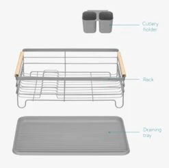 Navaris Afdruiprek Met Uitneembare Bestekhouder - Afwasrek Met Losse Lekbak - Vaatwasrek Met Plateau - Voor Bestek, Borden, Schalen En Pannen -Dagelijkse Benodigdheden Verkoop 1200x1189 1
