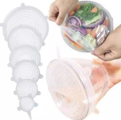 Siliconen Vershoud Deksels – Set Van 6 Stuks – Flexibel – Herbruikbaar – Wit - Stretch Tot Wel 30 Cm -Dagelijkse Benodigdheden Verkoop 1200x1189 3