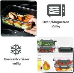 VMCA Glazen Vershoudbakjes Voor Vriezer Oven En Magnetron - 10 Bakjes - Grijs -Dagelijkse Benodigdheden Verkoop 1200x1190 4