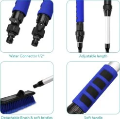 Navaris Telescopische Autowasborstel - Watergevoerde Wasborstel Voor Auto's En Ramen Met Uitschuifbare Lange Handgreep En Zachte Haren - Blauw -Dagelijkse Benodigdheden Verkoop 1200x1193