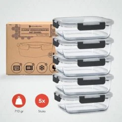 KitchenBrothers Meal Prep Bakjes - Set - Luchtdicht - BPA Vrij - 1L - Glas - 5 Stuks -Dagelijkse Benodigdheden Verkoop 1200x1198 35