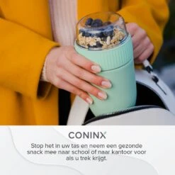Coninx Yoghurtbeker To Go - Muesli Beker To Go - Lunchbeker - Mueslibeker 640ml (450ml+190ml) - Groen -Dagelijkse Benodigdheden Verkoop 1200x1200 207