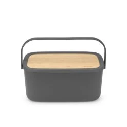 Brabantia Nic Broodtrommel - Met Bamboe Deksel - Dark Grey -Dagelijkse Benodigdheden Verkoop 1200x1200 212