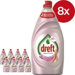 Dreft Clean & Care Rose & Satin Afwasmiddel - 8x780ml - Voordeelverpakking -Dagelijkse Benodigdheden Verkoop 1200x1200 251