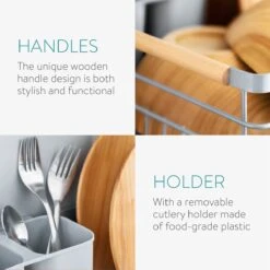 Navaris Afdruiprek Met Uitneembare Bestekhouder - Afwasrek Met Losse Lekbak - Vaatwasrek Met Plateau - Voor Bestek, Borden, Schalen En Pannen -Dagelijkse Benodigdheden Verkoop 1200x1200 269