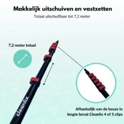 Cleanlix Telescoopsteel Met Borstel - Met Waterdoorvoer - Telescopische Wasborstel - Ramenwassen - Uitschuifbaar Tot 7,2 Meter -Dagelijkse Benodigdheden Verkoop 1200x1200 320