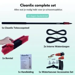 Cleanlix Telescoopsteel Met Borstel - Met Waterdoorvoer - Telescopische Wasborstel - Ramenwassen - Uitschuifbaar Tot 7,2 Meter -Dagelijkse Benodigdheden Verkoop 1200x1200 322