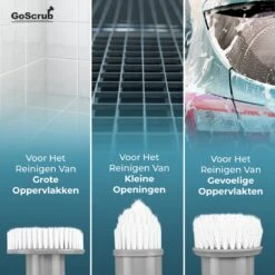 GoScrub® Elektrische Schoonmaakborstel – Elektrische Schrobber - Schrobborstel – Voor Badkamer Of Keuken – Schrobber Met Steel – Luiwagen – Polijstmachine - Poetsmachine Met 10 Opzetstukken -Dagelijkse Benodigdheden Verkoop 1200x1200 332