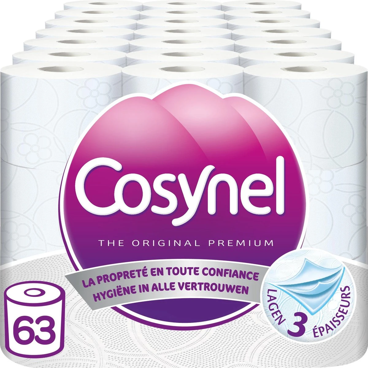 Cosynel Wit Toiletpapier - 3 Lagen - 63 Rollen 1 Cosynel Wit Toiletpapier - 3 Lagen - 63 Rollen