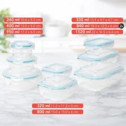 KitchenBrothers Meal Prep Bakjes - Set - Luchtdicht - BPA Vrij - Glas - 9 Stuks -Dagelijkse Benodigdheden Verkoop 1200x1200 506