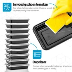 Meal Prep Bakjes - 20 Stuks - 1 Compartiment - Lunchbox - Diepvriesbakjes - Vershoudbakjes - Plastic Bakjes Met Deksel - Magnetron Bakjes Met Deksel - Meal Prep - Vershouddoos - 1L - BPA Vrij - Fitcrafters -Dagelijkse Benodigdheden Verkoop 1200x1200 512