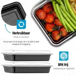 Meal Prep Bakjes - 20 Stuks - 1 Compartiment - Lunchbox - Diepvriesbakjes - Vershoudbakjes - Plastic Bakjes Met Deksel - Magnetron Bakjes Met Deksel - Meal Prep - Vershouddoos - 1L - BPA Vrij - Fitcrafters -Dagelijkse Benodigdheden Verkoop 1200x1200 516