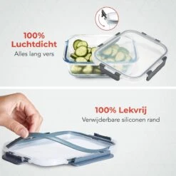 KitchenBrothers Meal Prep Bakjes - Set - Luchtdicht - BPA Vrij - 1L - Glas - 5 Stuks -Dagelijkse Benodigdheden Verkoop 1200x1200 530