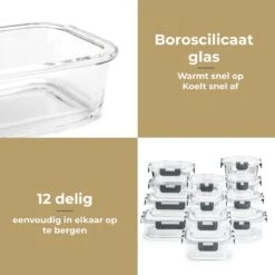 Vershoudbakjes - Meal Prep Bakjes - Diepvriesbakjes - Vershouddoos - Vershoudbakjes Set - Glas - 12 Stuks - BPA Vrij - Stosh 13 Vershoudbakjes - Meal Prep Bakjes - Diepvriesbakjes - Vershouddoos - Vershoudbakjes Set - Glas - 12 Stuks - BPA Vrij - Stosh -Dagelijkse Benodigdheden Verkoop 1200x1200 535