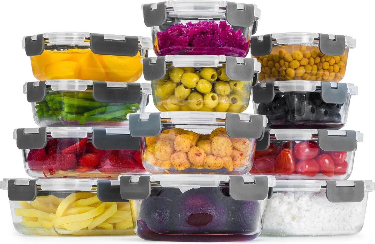 Vershoudbakjes - Meal Prep Bakjes - Diepvriesbakjes - Vershouddoos - Vershoudbakjes Set - Glas - 12 Stuks - BPA Vrij - Stosh 1 Vershoudbakjes - Meal Prep Bakjes - Diepvriesbakjes - Vershouddoos - Vershoudbakjes Set - Glas - 12 Stuks - BPA Vrij - Stosh