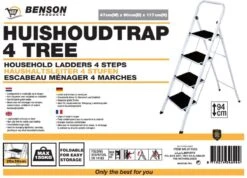 Benson Huishoudtrap 4 Treden - Anti Slip -Dagelijkse Benodigdheden Verkoop 1200x866