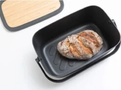 Brabantia Nic Broodtrommel - Met Bamboe Deksel - Dark Grey -Dagelijkse Benodigdheden Verkoop 1200x897