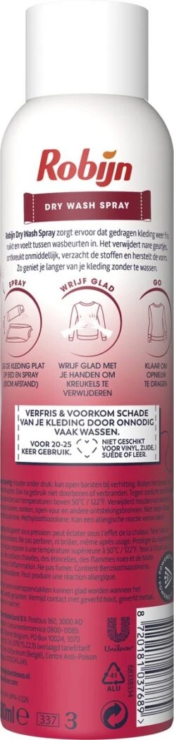 Robijn Pink Sensation Dry Wash Spray - 2 X 200 Ml - Voordeelverpakking -Dagelijkse Benodigdheden Verkoop 282x1200