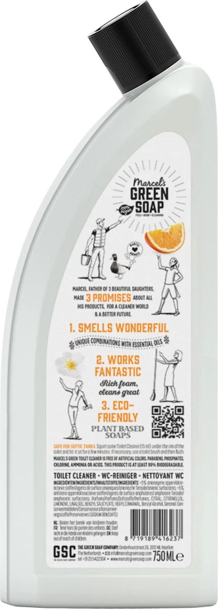 Marcel's Green Soap Toiletreiniger Sinaasappel & Jasmijn - 6 X 750 Ml 2 Marcel's Green Soap Toiletreiniger Sinaasappel & Jasmijn - 6 X 750 Ml - Afbeelding 2