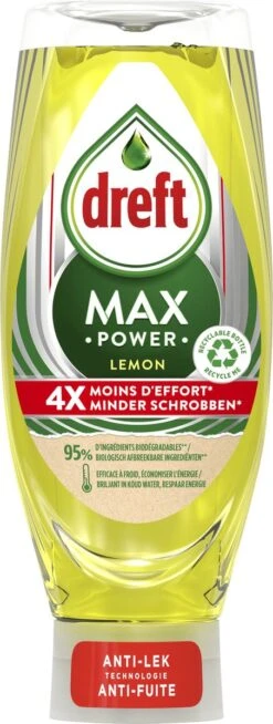 Dreft MaxPower - Lemon - Vloeibaar Afwasmiddel - Voordeelverpakking 8 X 640 Ml -Dagelijkse Benodigdheden Verkoop 453x1200