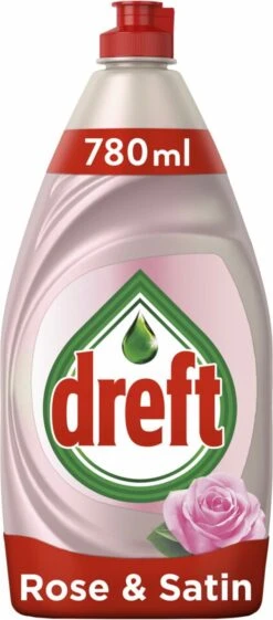 Dreft Clean & Care Rose & Satin Afwasmiddel - 8x780ml - Voordeelverpakking -Dagelijkse Benodigdheden Verkoop 528x1200