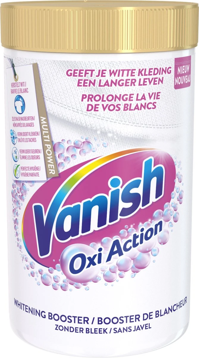 Vanish Oxi Action Whitening Booster Poeder - Vlekverwijderaar Voor Witte Was - 1,4 Kg 1 Vanish Oxi Action Whitening Booster Poeder - Vlekverwijderaar Voor Witte Was - 1,4 Kg
