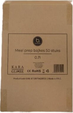 Buxibo - 50 Meal Prep Bakjes - Salade/Lunch Box - Diepvriesbakjes - Vershoudbakjes - Plastic Bakjes Met Deksel - Vershouddoos - Magnetron Vaatwasser Bestendig - 24 Oz/0.7 Liter Inhoud - Herbruikbaar - Kunststof - BPA Vrij - Zwart -Dagelijkse Benodigdheden Verkoop 774x1200