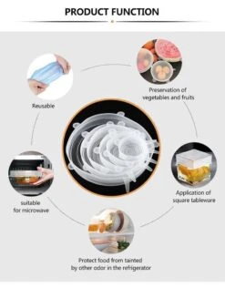 Siliconen Vershoud Deksels – Set Van 6 Stuks – Flexibel – Herbruikbaar – Wit - Stretch Tot Wel 30 Cm -Dagelijkse Benodigdheden Verkoop 939x1200 2